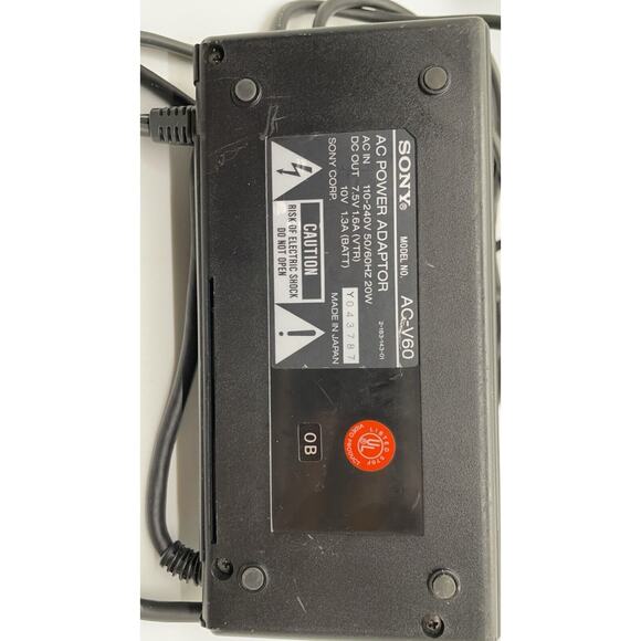Good Vintage SONY Camcorder AC Power Adapter Charger Model AC-V60 - Picture 5 of 5